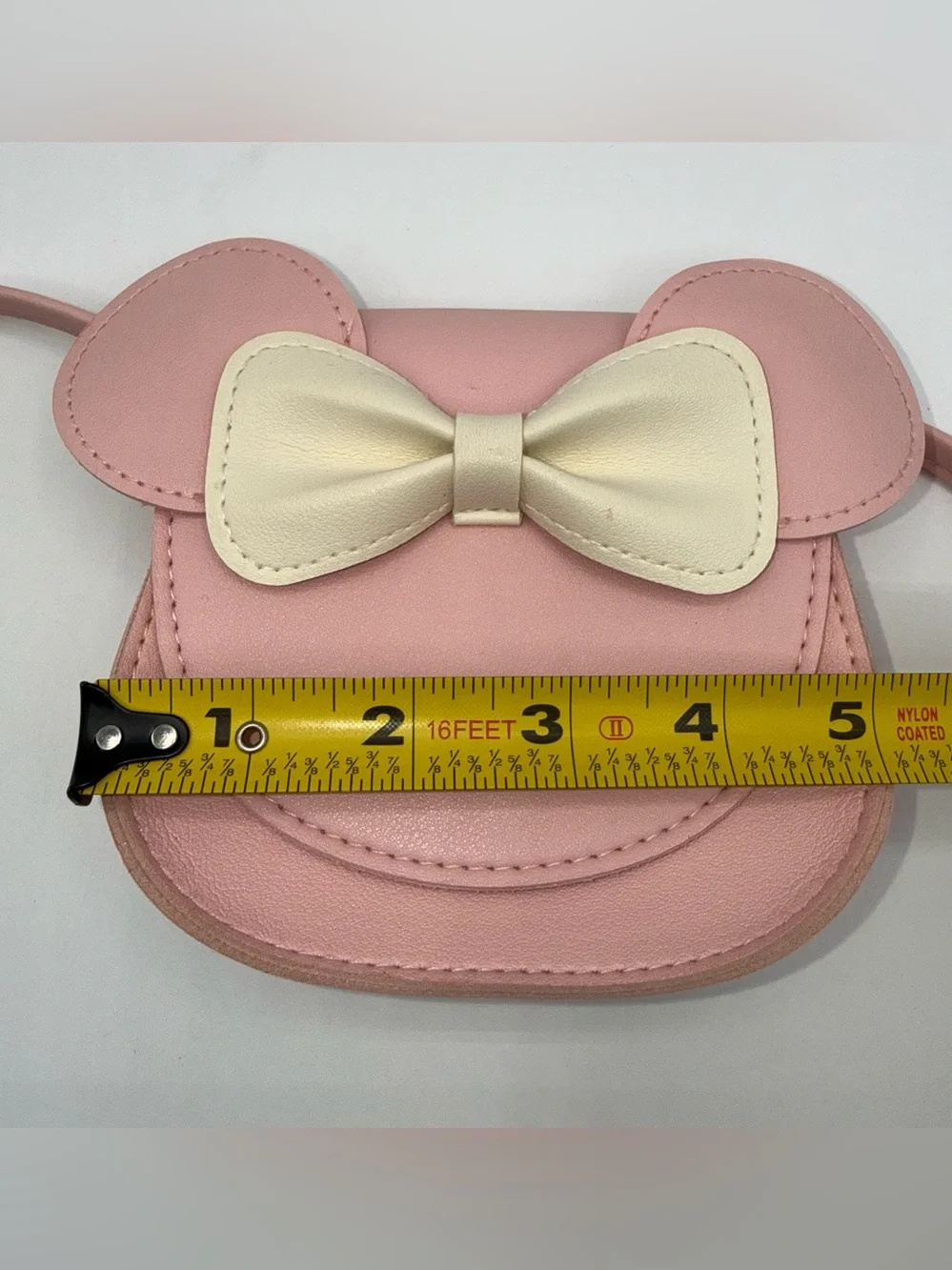 Minnie Mouse Ears Pink Girls Crossbody Purse Toddler Dress-Up Party Cruise